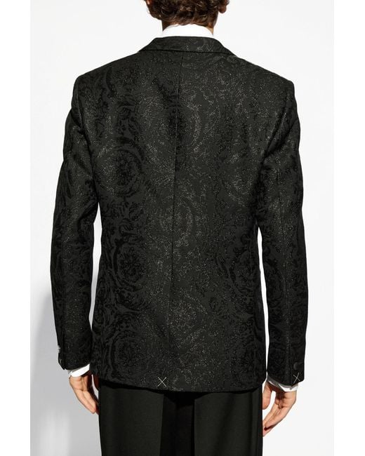 Versace Black Patterned Blazer for men