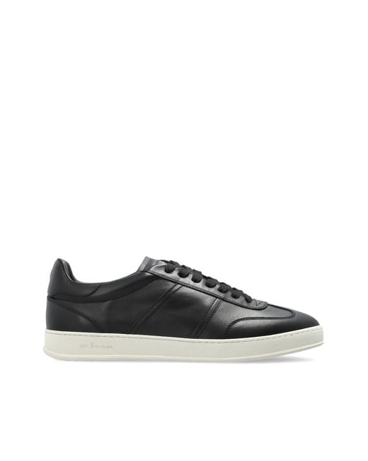 Kiton Black Leather Sports Shoes for men