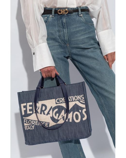 Ferragamo Black 'sign M' Shopper Bag,