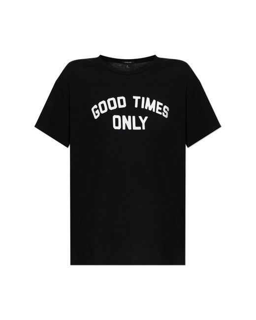 R13 Black T-Shirt With Print