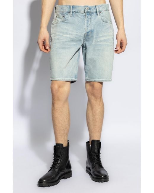AllSaints Black ‘Switch’ Denim Shorts for men