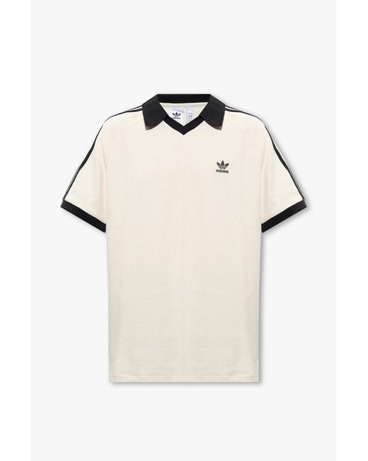 Adidas Originals Natural Polo Shirt With Logo for men