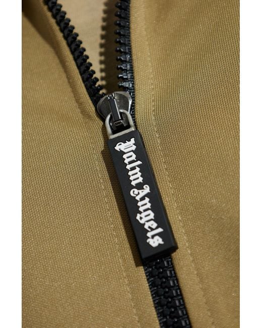 Palm Angels Green Sweatshirt With Stand-Up Collar for men