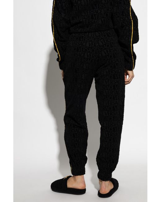 Versace Black Pants With Logo