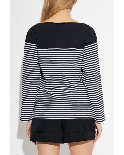 Balmain Black Striped Pattern Top