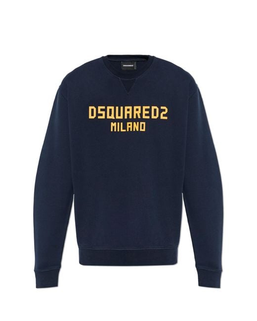DSquared² Blue Sweatshirt With Printed Logo for men