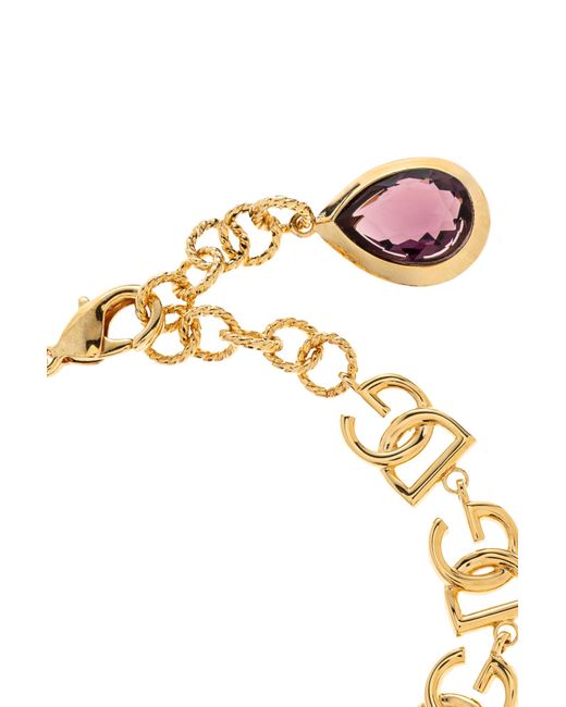 Dolce & Gabbana Purple Bracelet With Shimmering Crystals