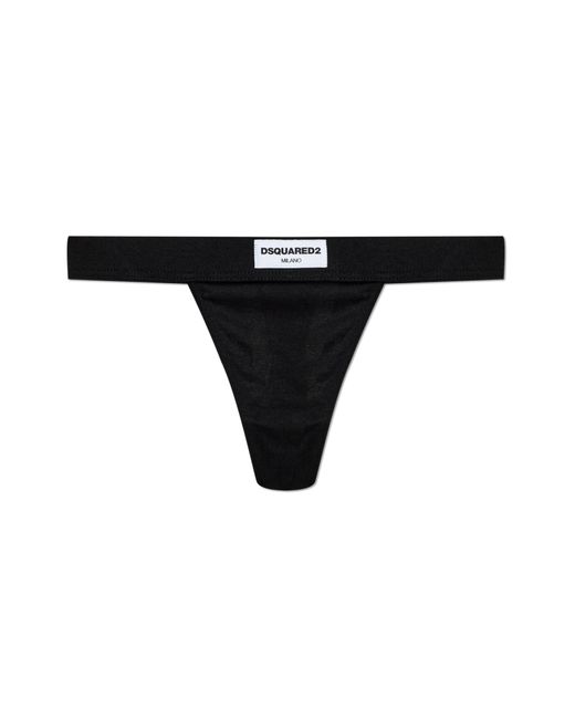 DSquared² Black Bra With Logo Patch