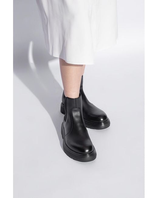 Ferragamo Black Leather Chelsea Boots For