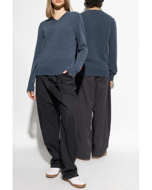 COMME DES GARÇONS PLAY Blue V-Neck Sweater