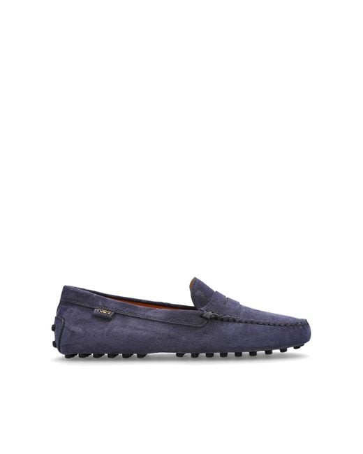 Tod's Blue Leather Loafers