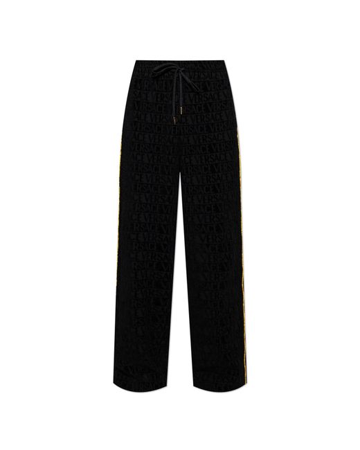 Versace Black Pants With Logo