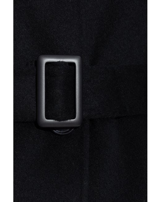 Emporio Armani Blue Coat With A Stand-Up Collar