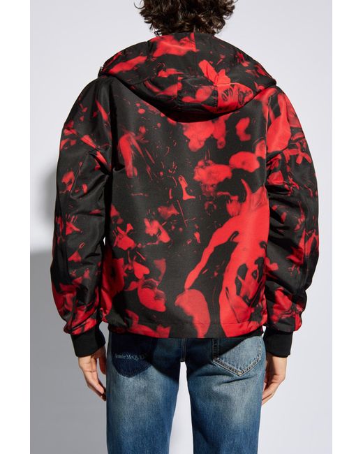 Alexander McQueen Red Hooded Jacket, for men