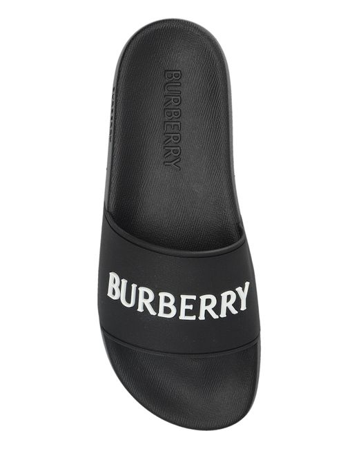 Burberry Black Rubber Flip-Flops