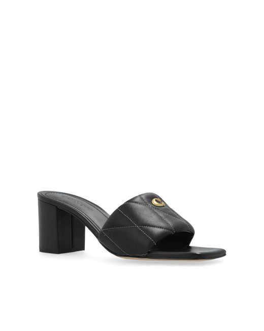COACH White Heeled Slippers