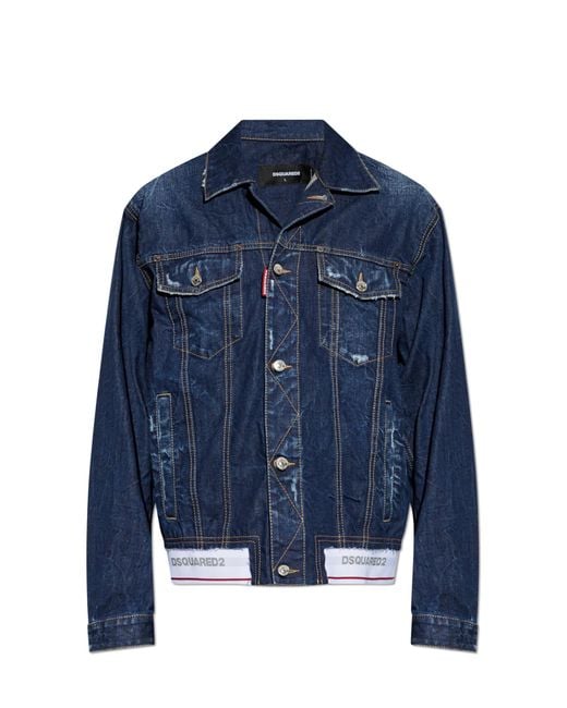 DSquared² Blue Denim Jacket With Vintage Effect for men