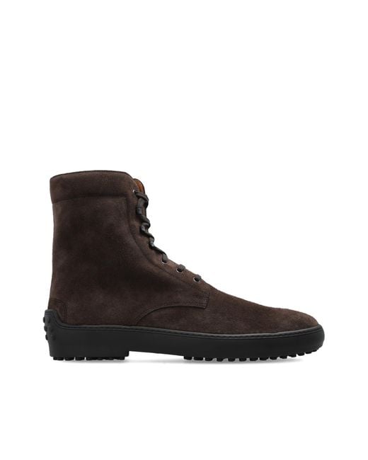 Tod's Brown Suede Ankle Boots for men