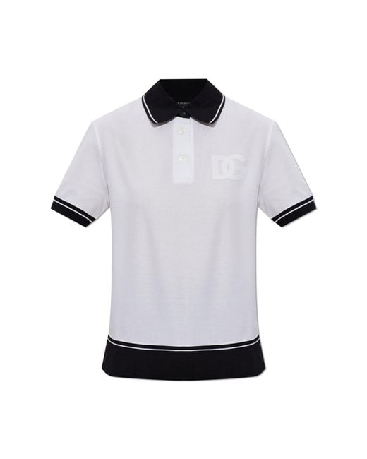 Dolce & Gabbana White Polo With Logo