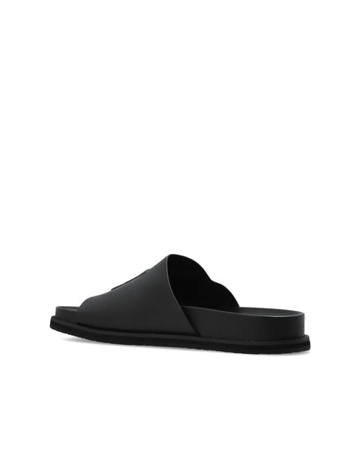 Amiri Black Leather Slides for men