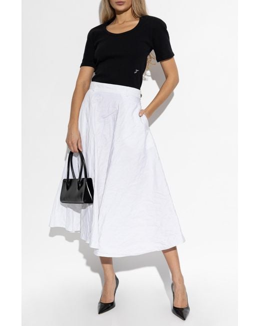 Moschino White Flared Skirt