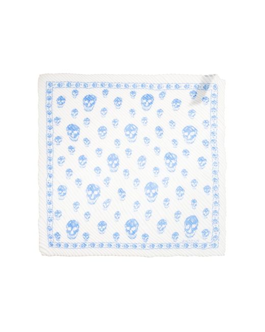 McQueen Blue Pleated Scarf