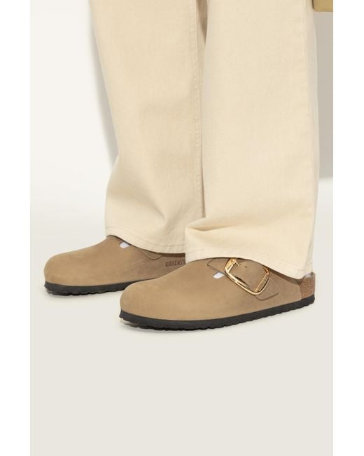 Birkenstock Brown Boston Big Buckle Slides