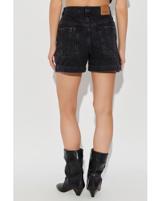 Isabel Marant Black 'Joely' Denim Shorts