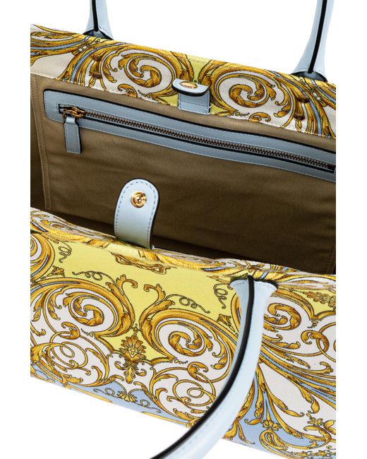 Versace Blue "V Allover La Medusa Large" Shopper Bag