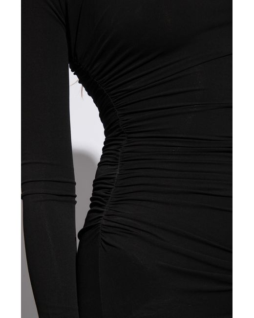 Saint Laurent Black Draped Dress,