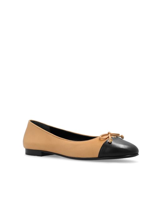 Tory Burch cap toe Ballet Flats in White Lyst UK