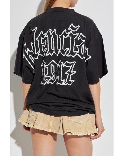 Balenciaga Black T-Shirt With A Vintage Effect