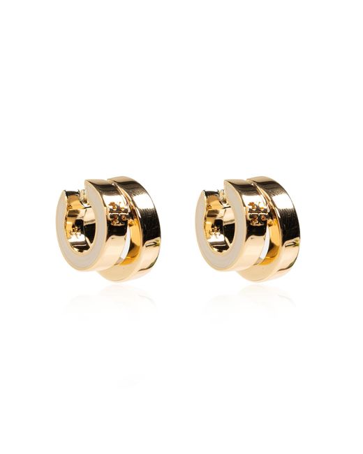 Tory Burch Metallic Earrings With Logo