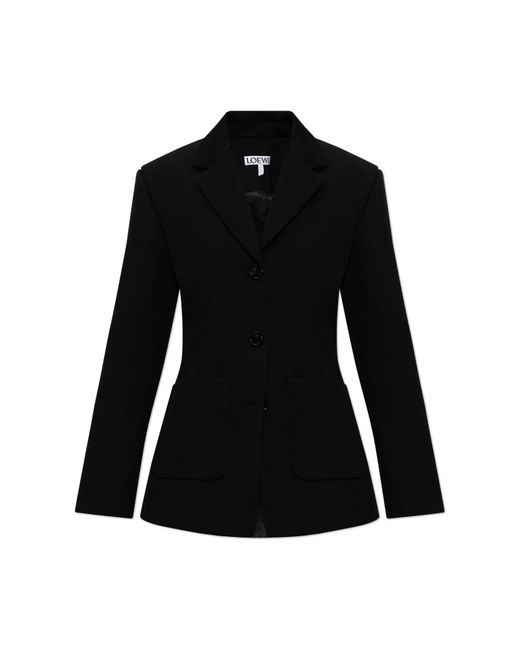 Loewe Black Wool Blazer With Notch Lapels