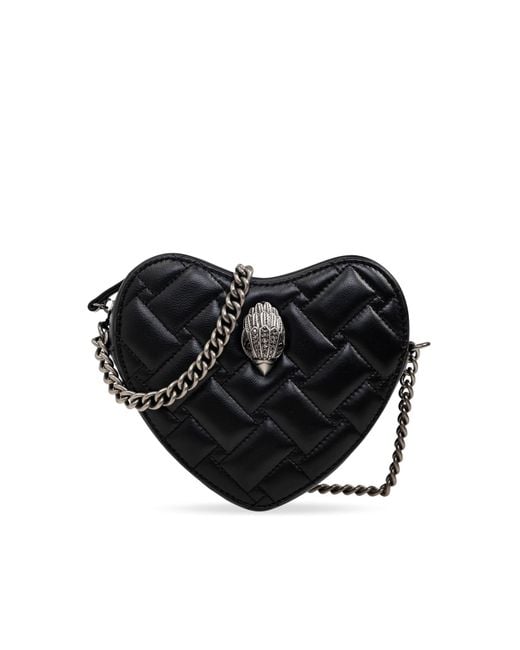 Kurt Geiger Black Kensington Heart Shoulder Bag