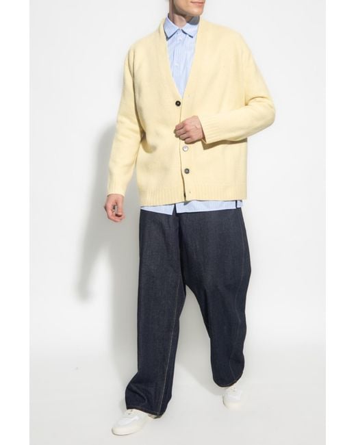 Jil Sander Blue Cotton Shirt With Logo for men
