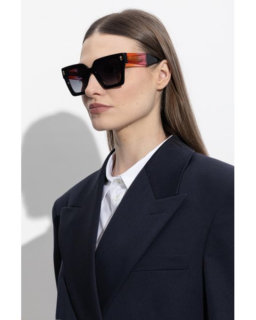 Etro Black "Color Stripes" Sunglasses
