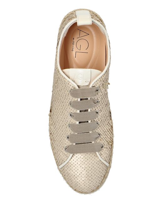 Agl Attilio Giusti Leombruni Natural Sequin Sneakers Neive