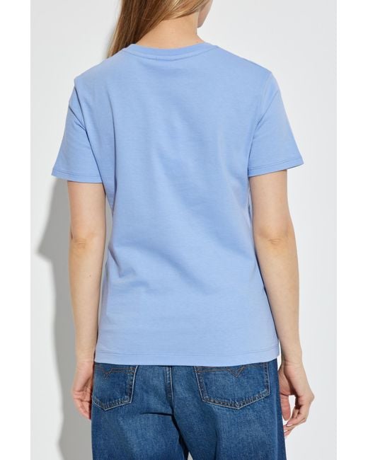 Paul Smith Blue T-Shirt With Logo Patch