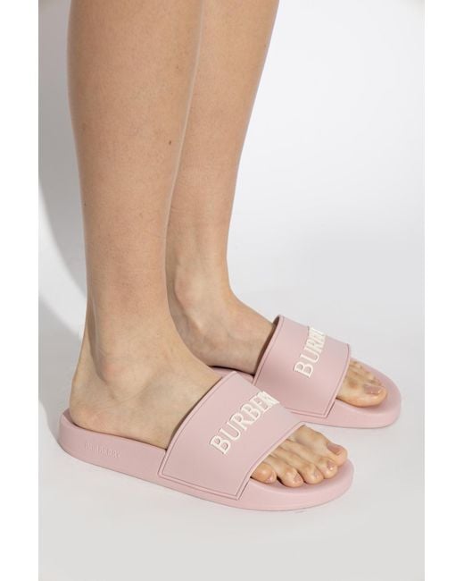 Burberry Pink 'Furley' Slides