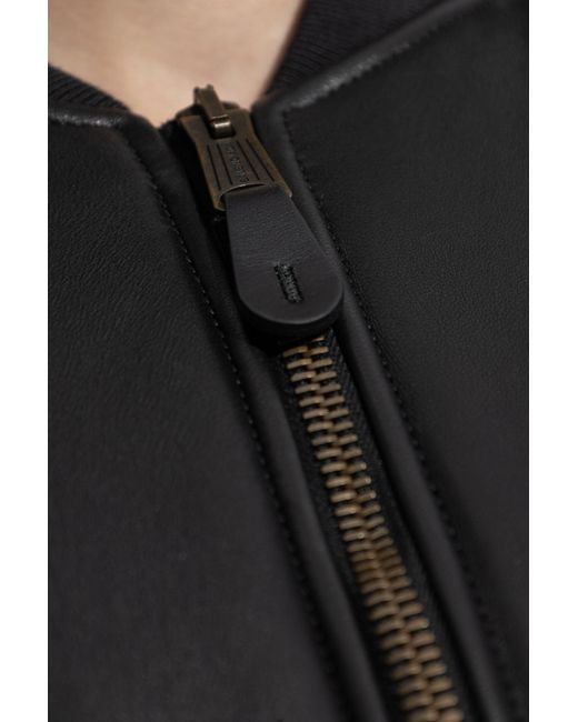 Balenciaga Black Leather Jacket Type Bomber
