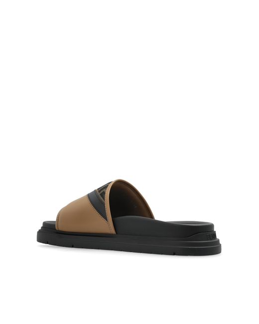 Fendi Black Slides With Monogram for men