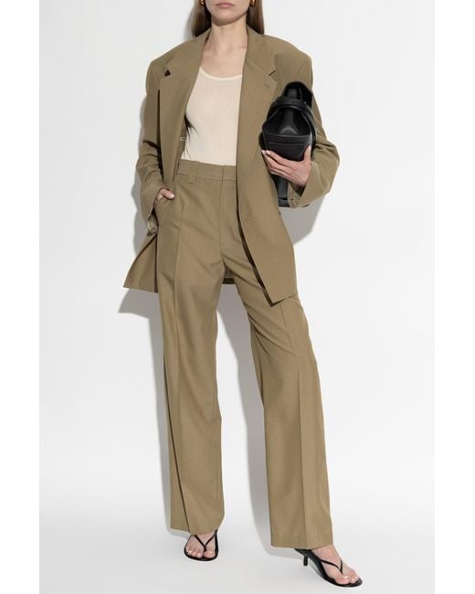 Lemaire Green Double-Breasted Blazer