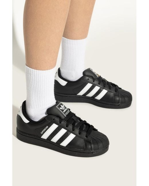 Adidas Originals Black Sports Shoes Superstar Ii