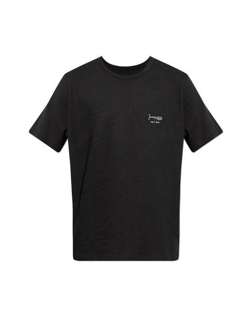 Rag & Bone Black T-Shirt With Logo for men