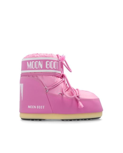 Moon Boot Pink Snow Boots 'Icon Low Nylon'