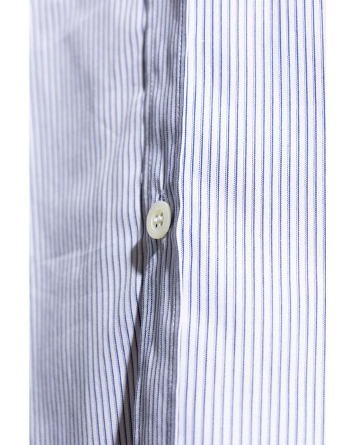 Dries Van Noten Blue Shirt With Stripe Pattern for men