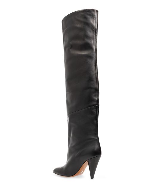 Proenza Schouler Black Leather Heeled Knee-High Boots