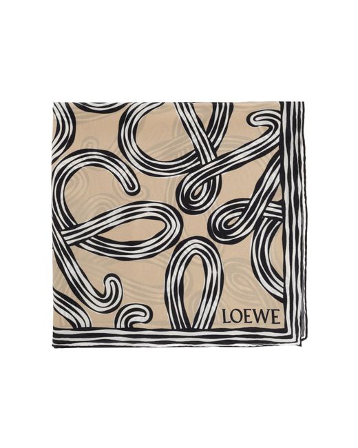 Loewe Natural Silk Scarf With Print