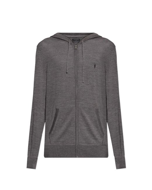 AllSaints Gray Wool Hoodie 'Mode' for men